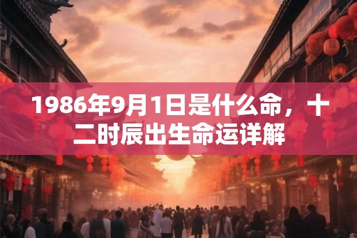 1986年9月1日是什么命，十二时辰出生命运详解