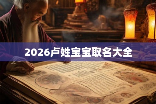 2026卢姓宝宝取名大全