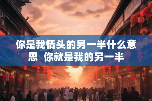 你是我情头的另一半什么意思  你就是我的另一半