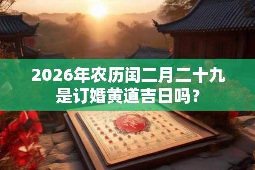 2026年农历闰二月二十九是订婚黄道吉日吗？