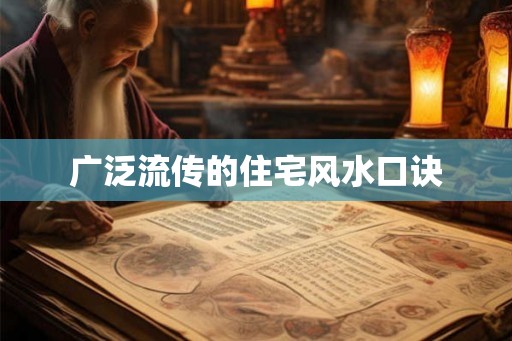 广泛流传的住宅风水口诀