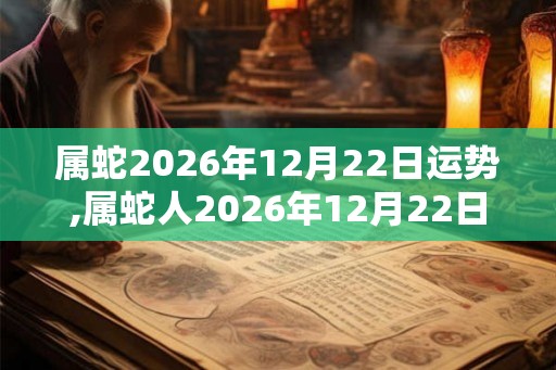 属蛇2026年12月22日运势,属蛇人2026年12月22日财运,生肖蛇2026年12月22日运势