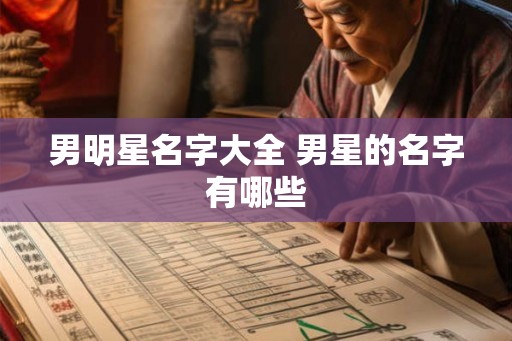 男明星名字大全 男星的名字有哪些