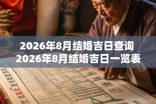 2026年8月结婚吉日查询 2026年8月结婚吉日一览表