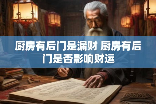厨房有后门是漏财 厨房有后门是否影响财运