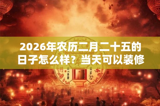 2026年农历二月二十五的日子怎么样？当天可以装修动土吗？