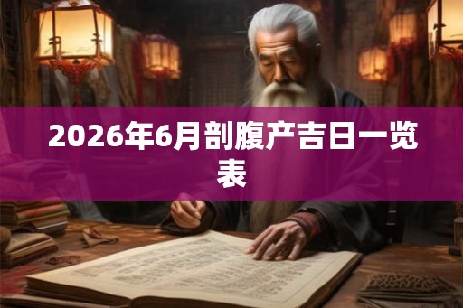 2026年6月剖腹产吉日一览表 2026年6月剖腹产吉日一览表