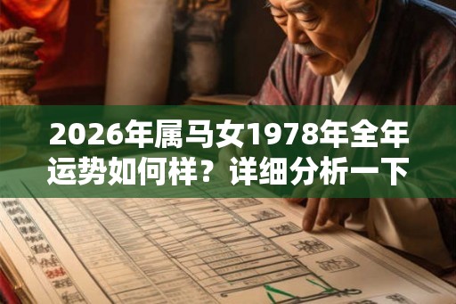 2026年属马女1978年全年运势如何样？详细分析一下