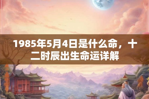 1985年5月4日是什么命，十二时辰出生命运详解