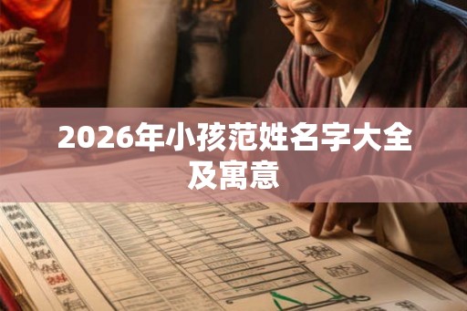 2026年小孩范姓名字大全及寓意