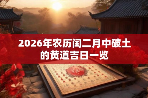 2026年农历闰二月中破土的黄道吉日一览 2026年农历闰二月中破土的黄道吉日一览