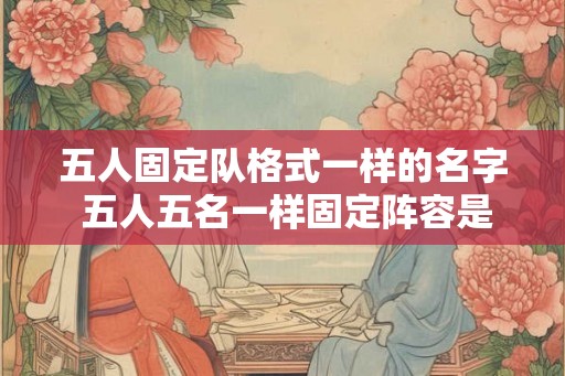 五人固定队格式一样的名字 五人五名一样固定阵容是否可行