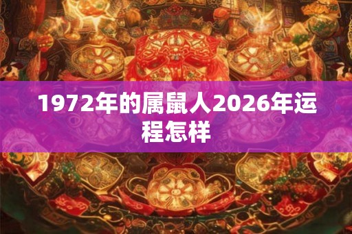 1972年的属鼠人2026年运程怎样