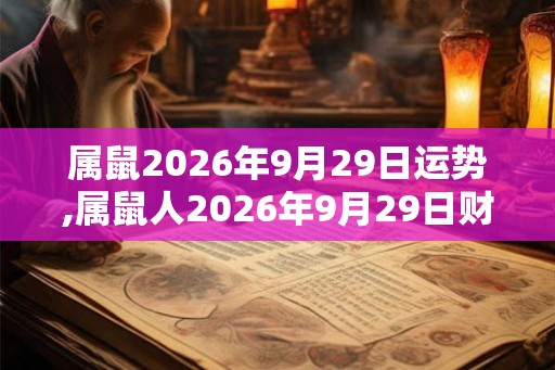 属鼠2026年9月29日运势,属鼠人2026年9月29日财运,生肖鼠2026年9月29日运势
