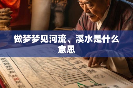 做梦梦见河流、溪水是什么意思
