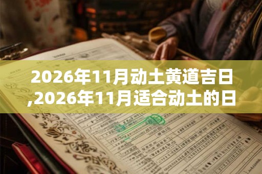 2026年11月动土黄道吉日,2026年11月适合动土的日子
