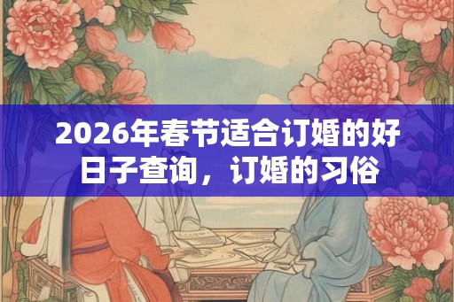 2026年春节适合订婚的好日子查询，订婚的习俗