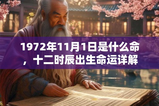 1972年11月1日是什么命,十二时辰出生命运详解 1972年11月1日是什么命,十二时辰出生命运详解