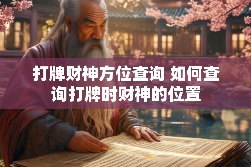 打牌财神方位查询 如何查询打牌时财神的位置