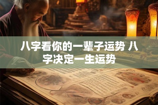 八字看你的一辈子运势 八字决定一生运势