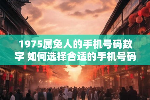 1975属兔人的手机号码数字 如何选择合适的手机号码