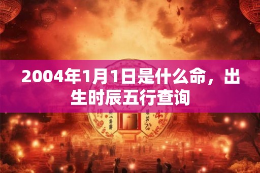 2004年1月1日是什么命，出生时辰五行查询