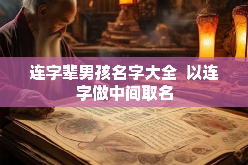 连字辈男孩名字大全 以连字做中间取名 连字辈男孩名字大全 以连字做中间取名