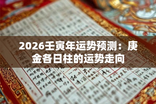 2026壬寅年运势预测：庚金各日柱的运势走向