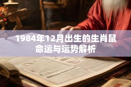 1984年12月出生的生肖鼠命运与运势解析