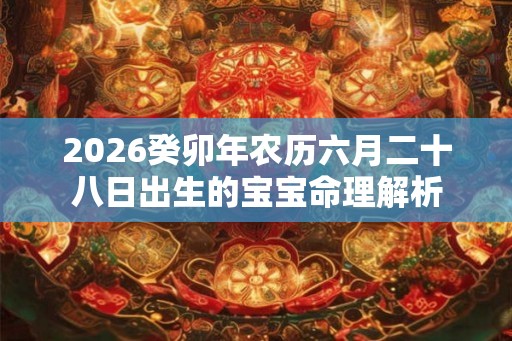 2026癸卯年农历六月二十八日出生的宝宝命理解析 2026癸卯年农历六月二十八日出生的宝宝命理解析