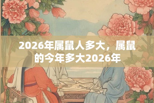 2026年属鼠人多大，属鼠的今年多大2026年