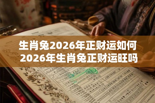 生肖兔2026年正财运如何 2026年生肖兔正财运旺吗