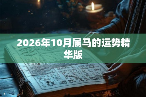 2026年10月属马的运势精华版 2026年10月属马的运势精华版