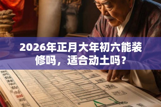 2026年正月大年初六能装修吗,适合动土吗? 2026年正月大年初六能装修吗,适合动土吗?