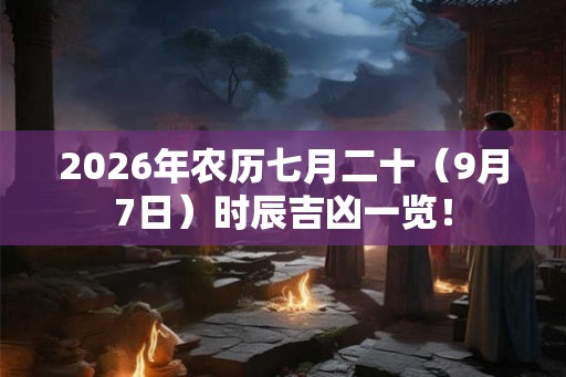 2026年农历七月二十（9月7日）时辰吉凶一览！