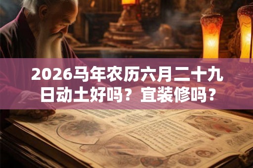 2026马年农历六月二十九日动土好吗?宜装修吗? 2026马年农历六月二十九日动土好吗?宜装修吗?