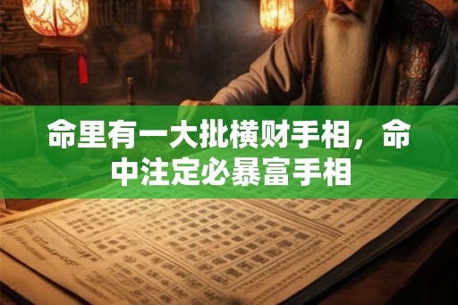 命里有一大批横财手相，命中注定必暴富手相