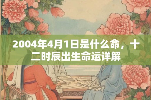 2004年4月1日是什么命,十二时辰出生命运详解 2004年4月1日是什么命,十二时辰出生命运详解