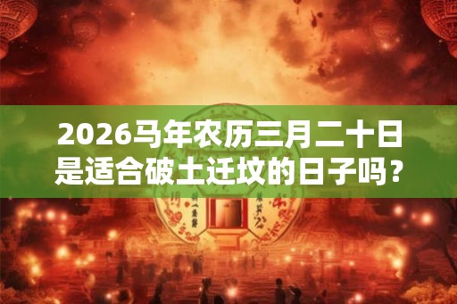 2026马年农历三月二十日是适合破土迁坟的日子吗？