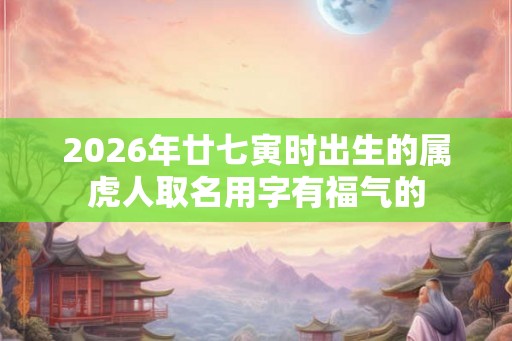 2026年廿七寅时出生的属虎人取名用字有福气的