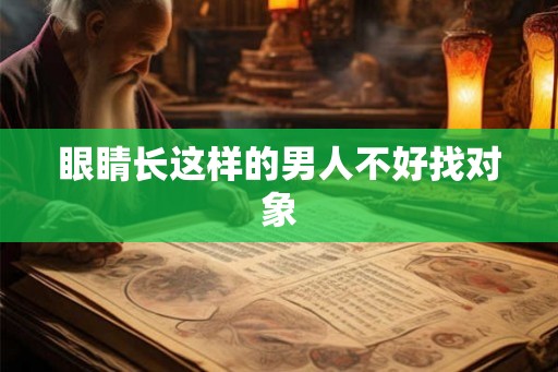 眼睛长这样的男人不好找对象