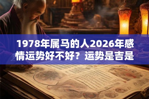1978年属马的人2026年感情运势好不好？运势是吉是凶？