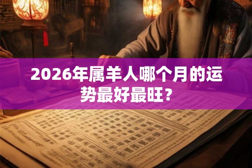 2026年属羊人哪个月的运势最好最旺？