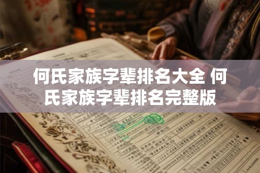 何氏家族字辈排名大全 何氏家族字辈排名完整版