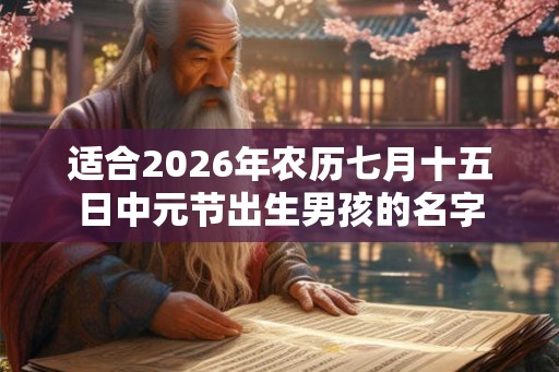 适合2026年农历七月十五日中元节出生男孩的名字