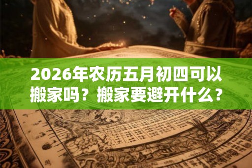 2026年农历五月初四可以搬家吗?搬家要避开什么? 2026年农历五月初四可以搬家吗?搬家要避开什么?