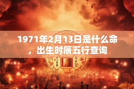 1971年2月13日是什么命，出生时辰五行查询