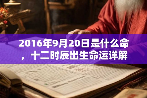 2016年9月20日是什么命，十二时辰出生命运详解