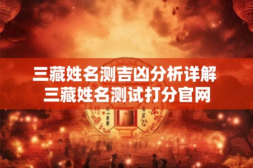 三藏姓名测吉凶分析详解 三藏姓名测试打分官网