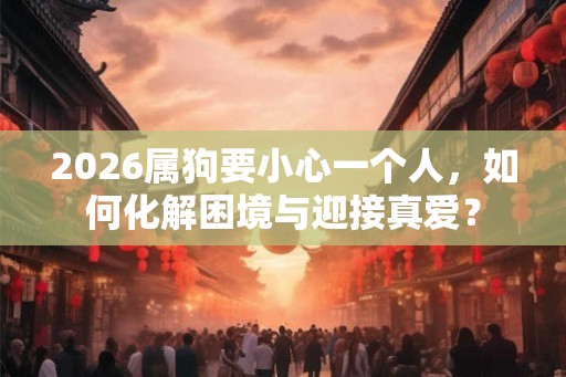 2026属狗要小心一个人，如何化解困境与迎接真爱？